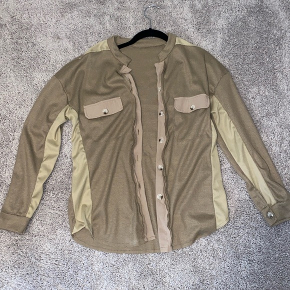 Amazon Button Down Shacket Top - Picture 2 of 4